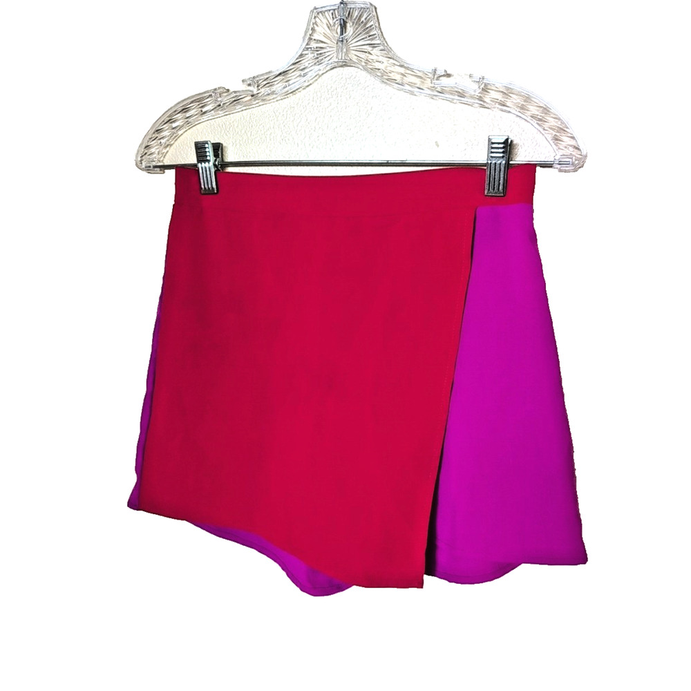 Fab'Rik Two-Tone Wrap Skort Size Small Vibrant Colorblock Streetwear Summer